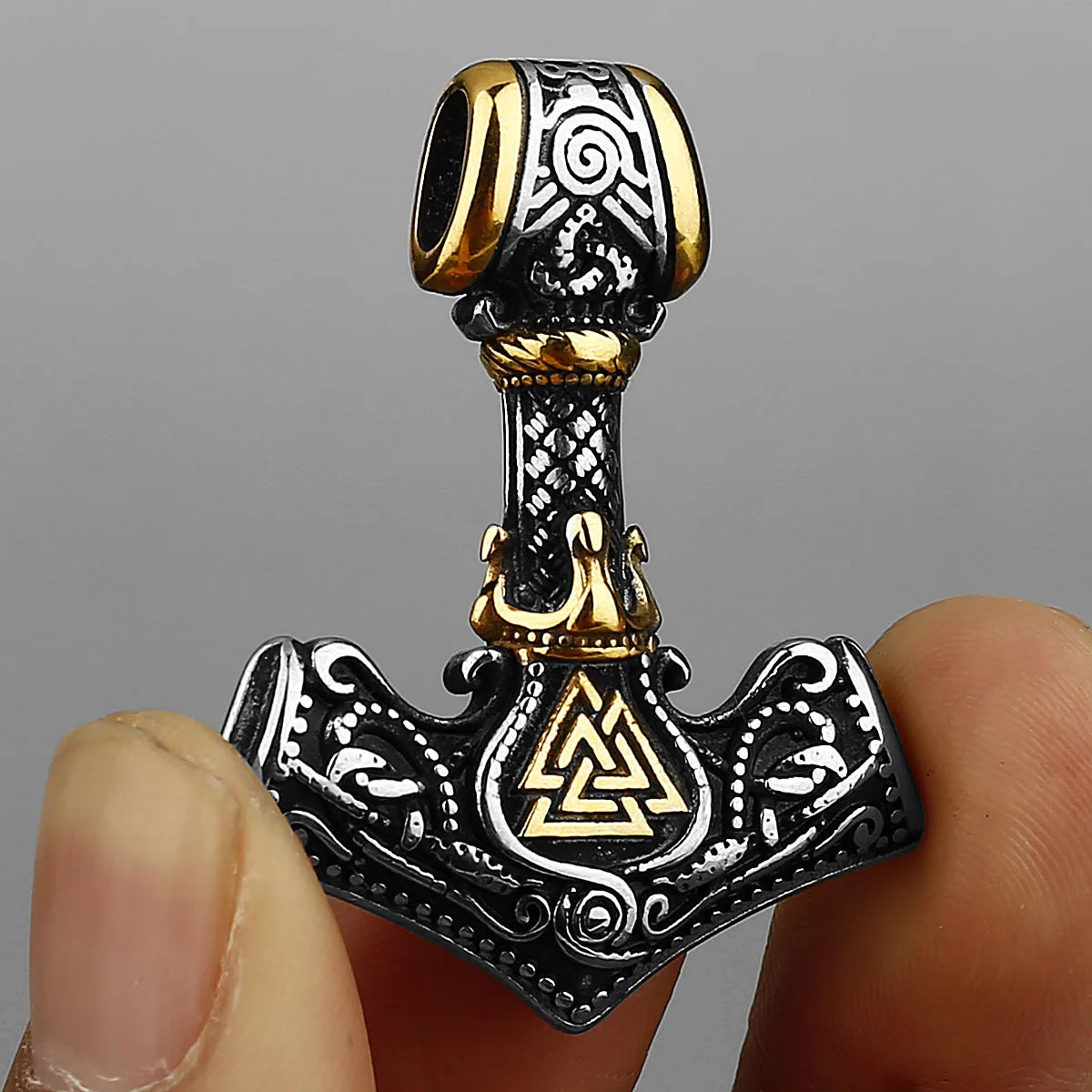 Odin Rune Viking Stainless Steel Pendant Necklace