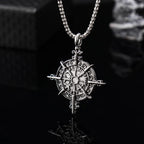Gothic Viking Rune Amulet Cross Pendant Necklace — Zinc Alloy