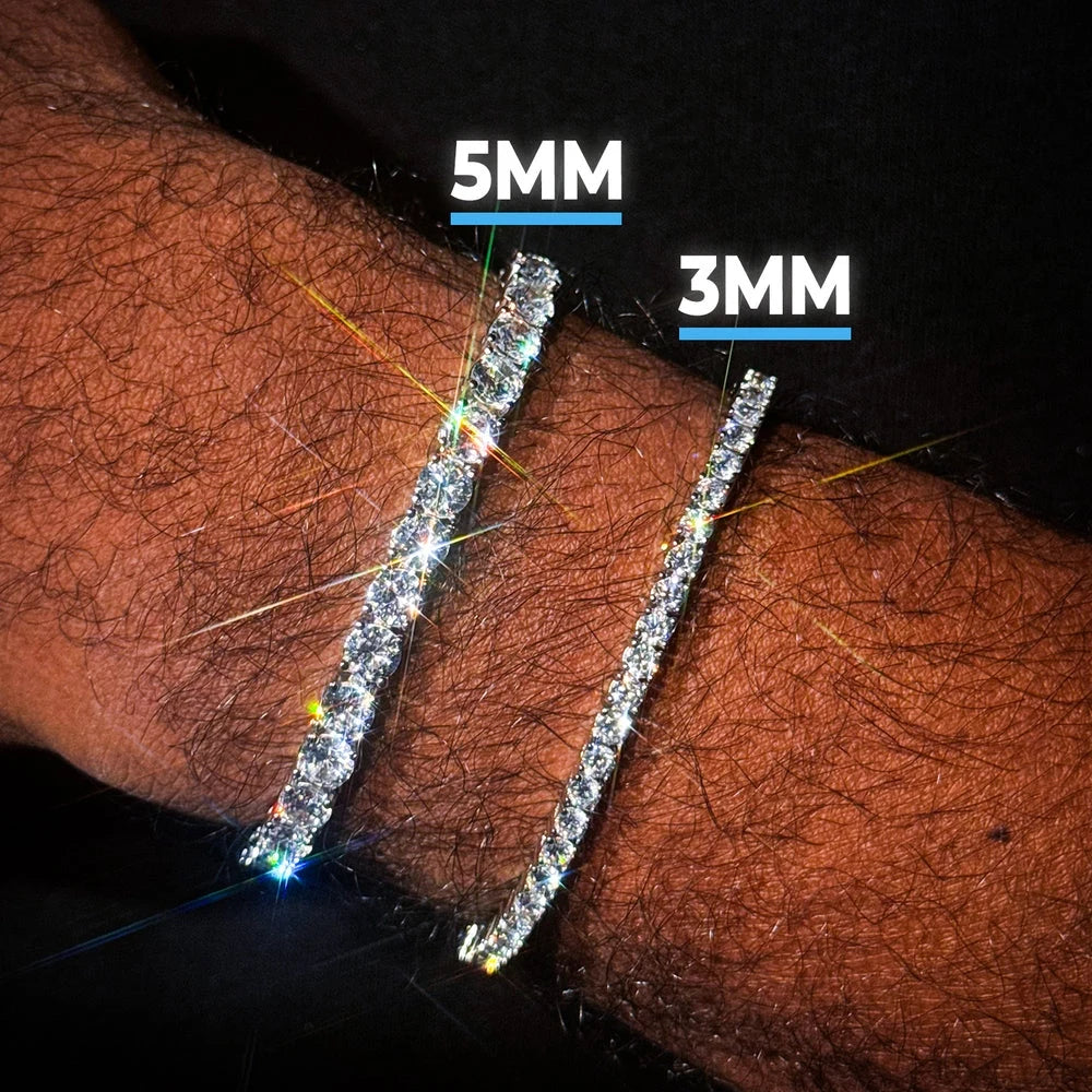 Iced Out Tennis Bracelet Stainless Steel 3/4/5/6MM