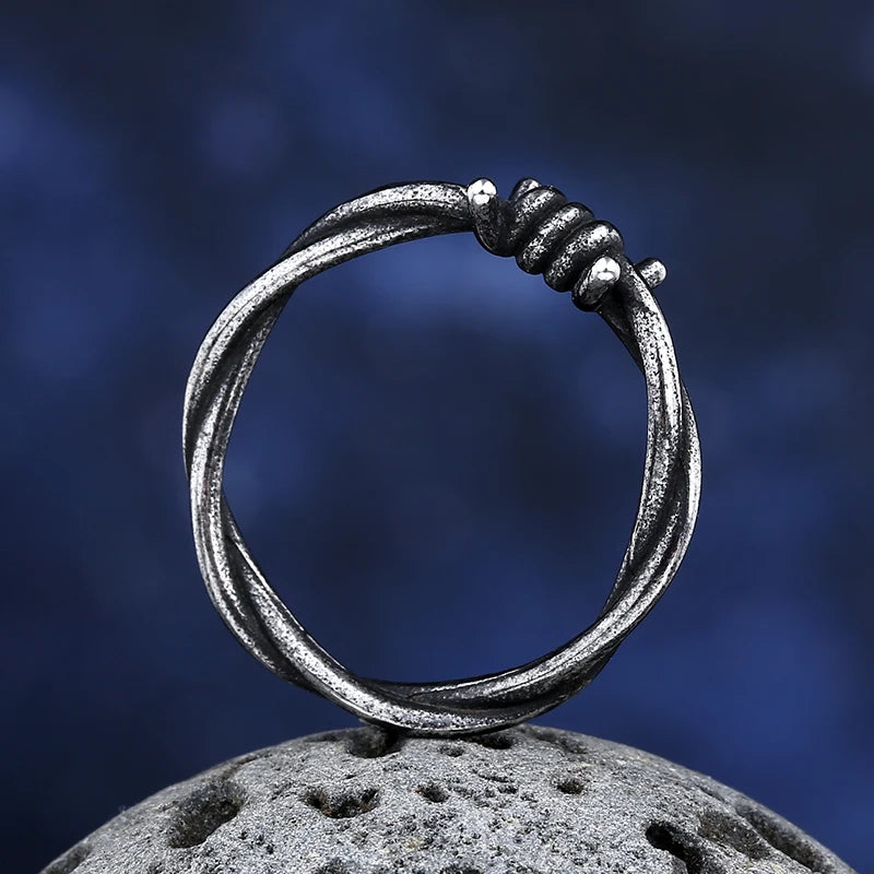 Fashion 2024 New 316L Stainless Steel Enagagement Retro Twisted Rope Ring For Man Women Personality Jewelry Teenagers Gift