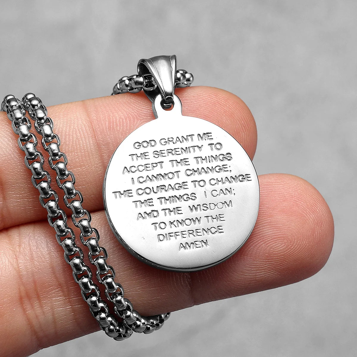 Virgin Mary Pendant Necklace — Stainless Steel