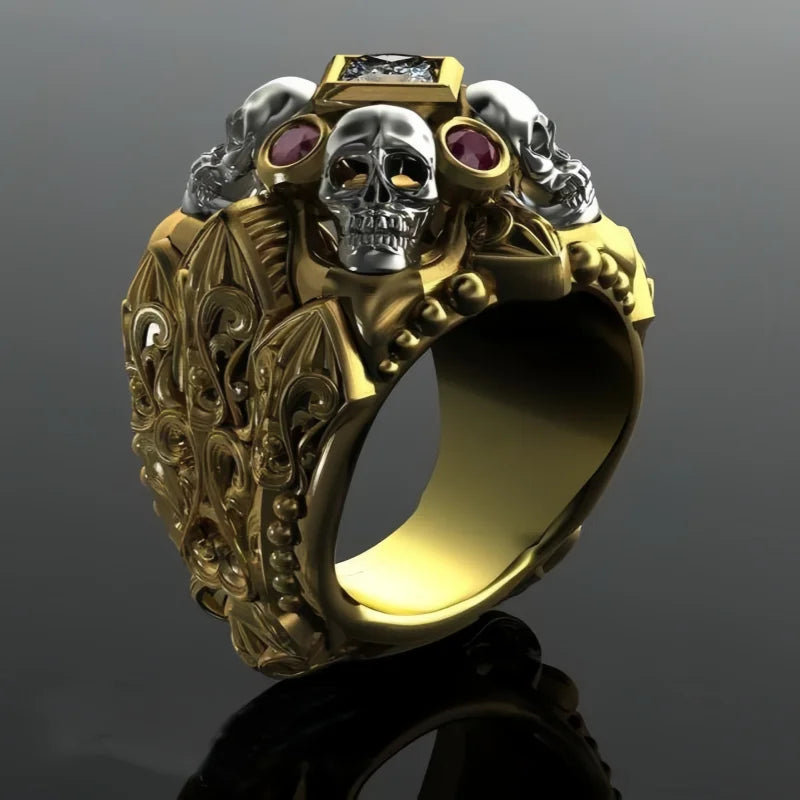 Priestess Retro Priest Ring, Men's Silvery Plated Ring, Artistic Ring Punk Style, Goth Jewelry for Men, Gifts for