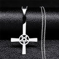 Inverted Cross Occult Pendant Necklace
