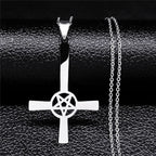Inverted Cross Occult Pendant Necklace
