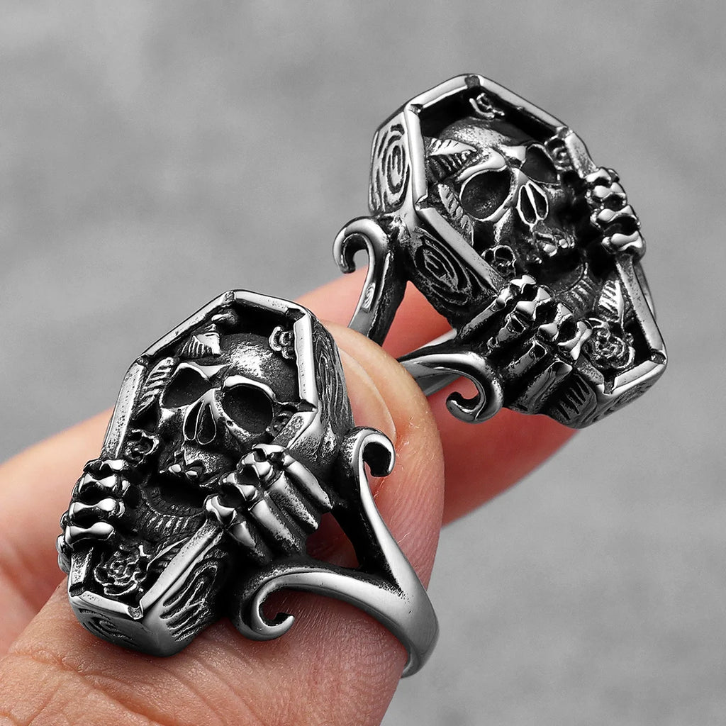 Mummy Skull Ring — Stainless Steel