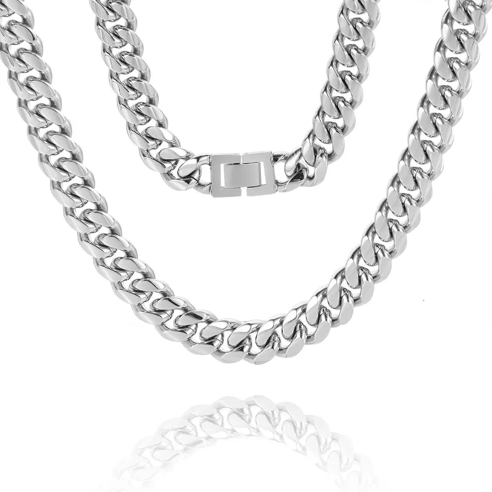 Stainless Steel Cuban Chain Necklace Miami