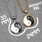 Yin-Yang Pendant Necklace — Stainless Steel