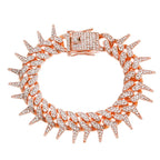 20mm Gothic Thorns Flash Full Rhinestone Miami Cuban Chain Luxury Fashion Men's Necklace For Women Hip Hop Cool