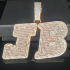 Custom Big Letters Name Pendant With 24MM Cuban Link Chian Personalized Baguettecz Single Initial Hip Hop Jewelry Accessory Gift