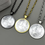 Gold Pendant Solomon Pillars Demonic Gods Shell