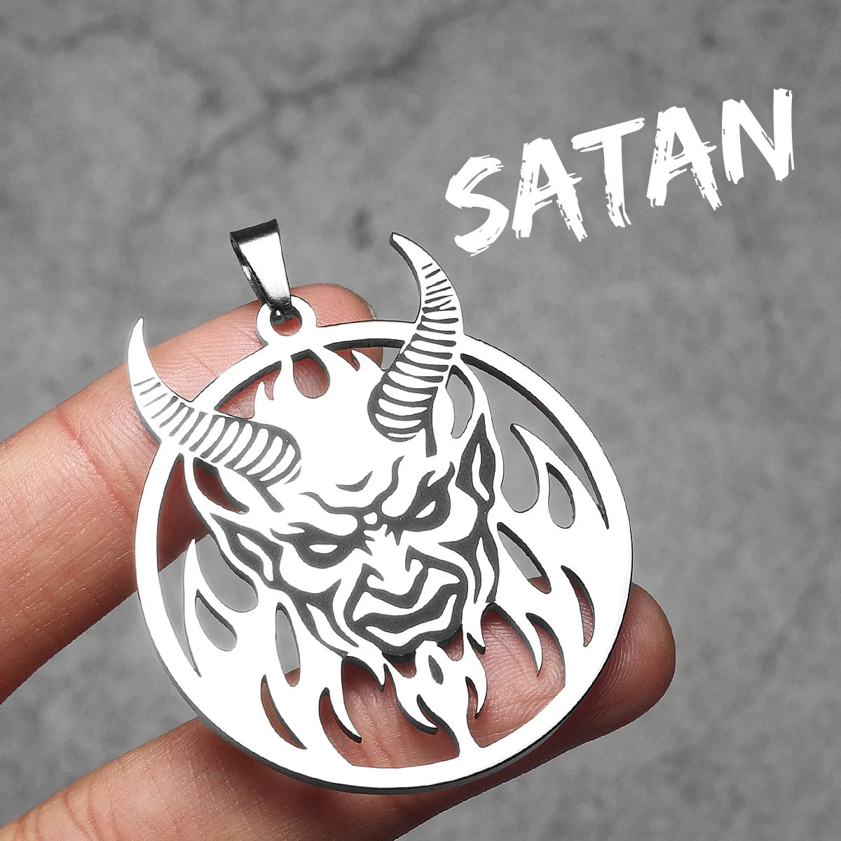 Hell Demon Satan Pendant Necklace — Stainless Steel
