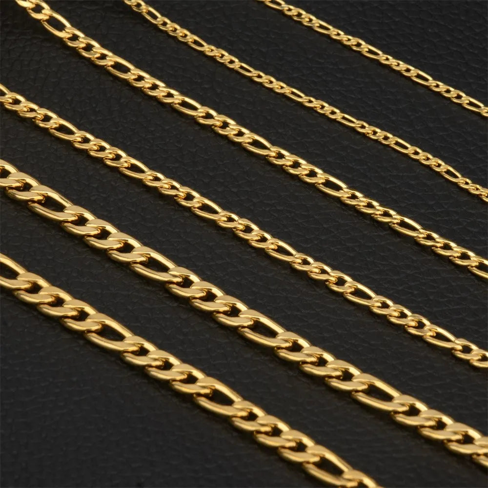 Bwise 2022 Fashion Classic Figaro Chain Necklace Men Stainless Steel Long Necklace For Men Women Chain Jewelry