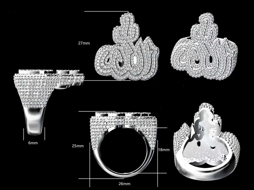 Gold Crown Ring Iced Out CZ Statement