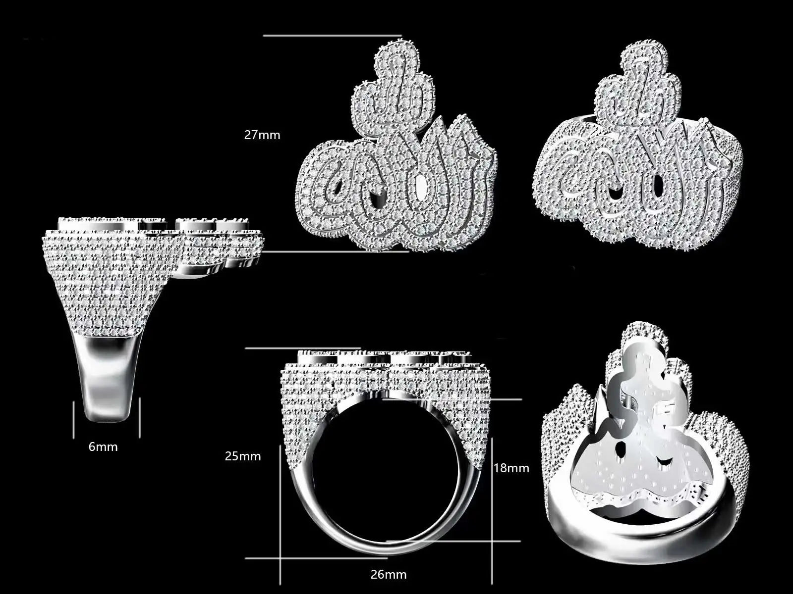 Gold Crown Ring Iced Out CZ Statement