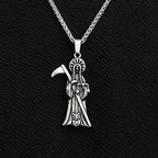 Skull Death Scythe Pendant — Stainless Steel