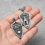 Archangel Necklaces St.Michael Pendants 316L Stainless Steel Men Women Amulets Chains Rock Punk Rider Jewelry Gift Dropshipping