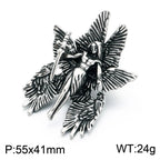KALEN Vintage Gothic Fallen Angel Pendant Necklace For Men Stainless Steel Death Grim Reaper Wing Totem Charm Fashion Jewelry