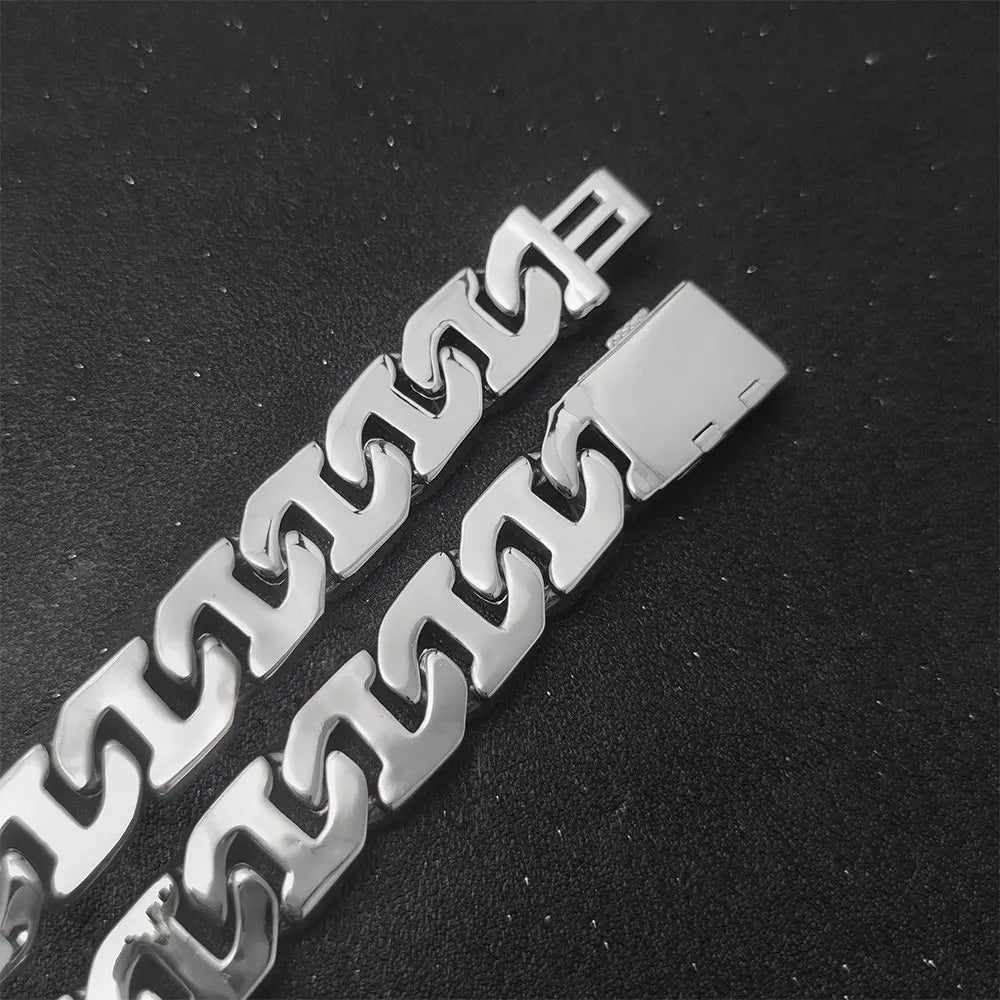 Iced Out Cuban Chain Necklace Stainless Steel 16MM