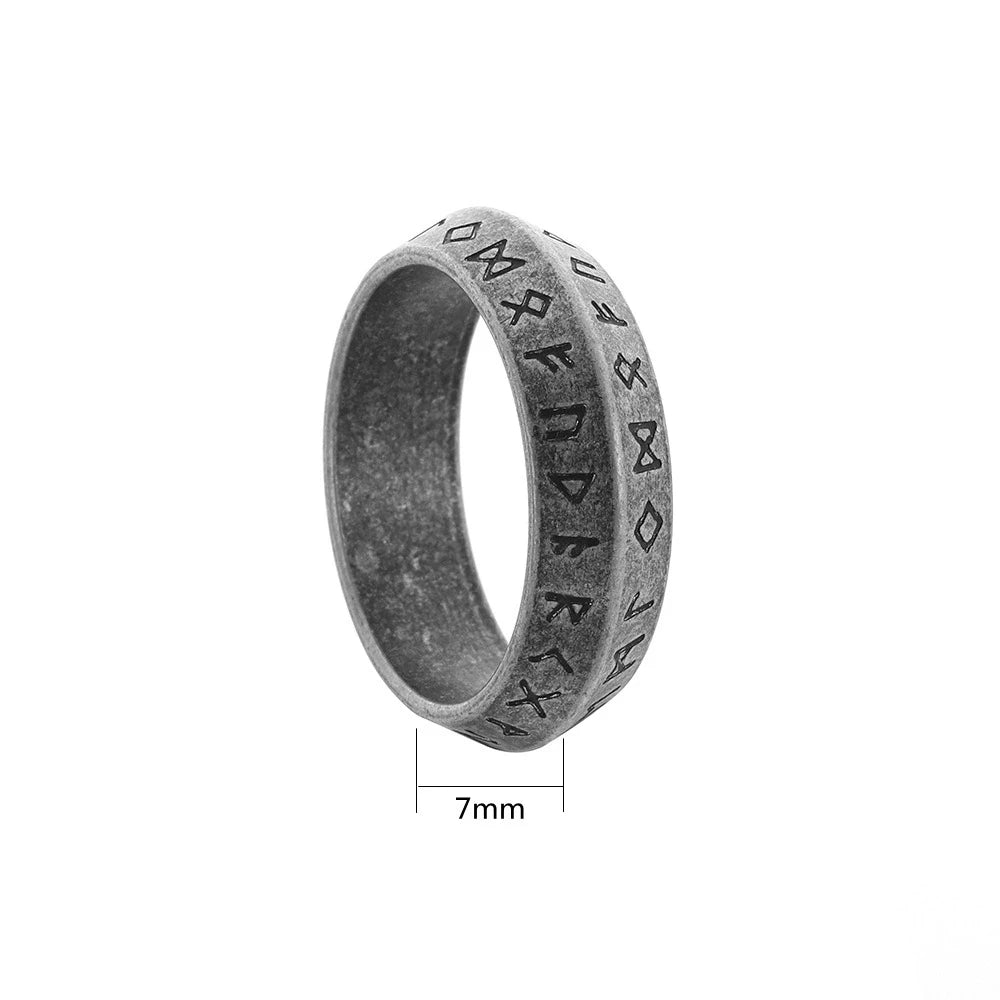 Viking Steel Ring 316L Rune Signet Vintage