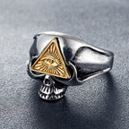 Vintage All Seeing Eye Skull Ring Men And Women Stainless Steel Skull Biker Ring Male Punk Hip Hop Jewelry Dropshipping