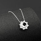 Iced Out Moon Silver Pendant Sterling Zircon Sun