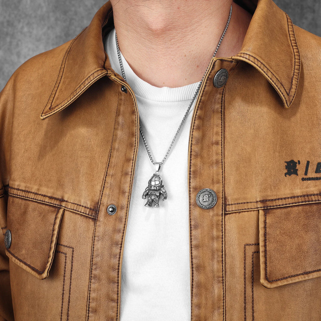 Astronaut Pendant Necklace Stainless Steel