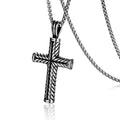 Twisted Cross Stainless Steel Pendant Necklace