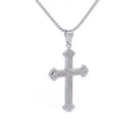 Silver Cross Pendant Necklace Vintage Box Chain
