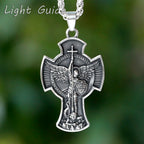 Vintage 2024 New Dropshipping Men's 316L Stainless Steel Saint Michael Pendant Necklace Lucky Chain Jewelry Man or Women Gift