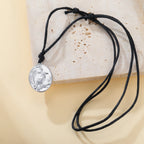 Skyrim Raven Crescent Moon Oval Pendant Necklace Stainless Steel Gothic Witchcraft Amulet Neck Chain for Men Women Jewelry Gift