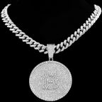 Initial Letter Pendant Necklace — Miami Cuban Chain