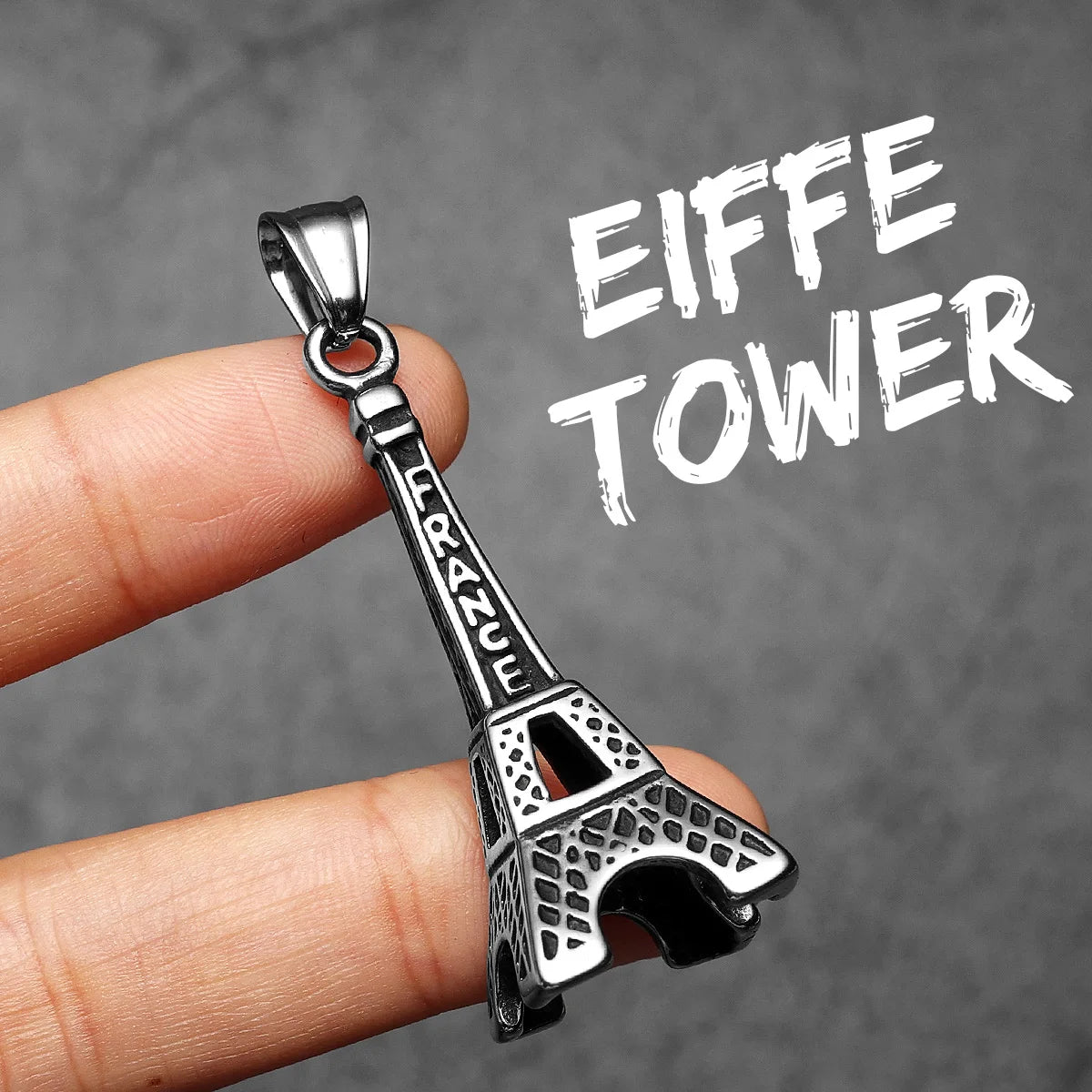 Eiffel Tower Pendant Necklace — Stainless Steel