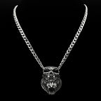 Devil Skull Tiger Head Pendant — Silver