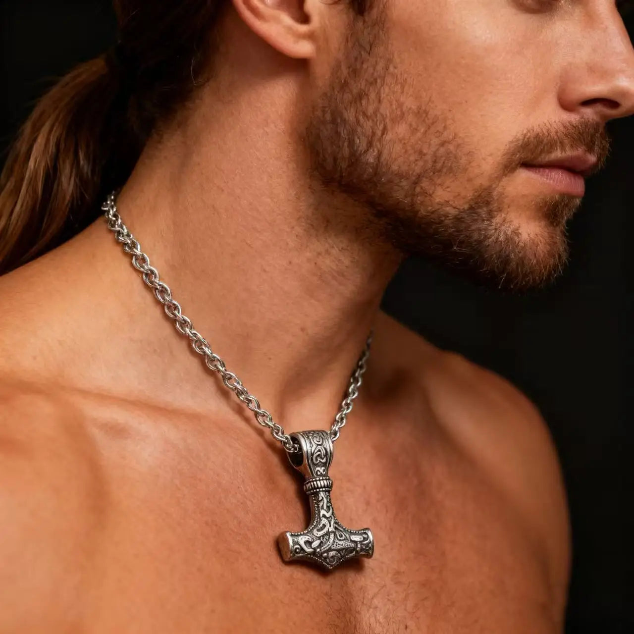 Thor Mjolnir Steel Pendant Nordic Odin 316L