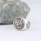 St. George Dragon Ring — 925 Silver