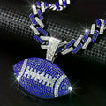 Football Pendant Necklace with 18-Inch Miami Chain — Sports Fan