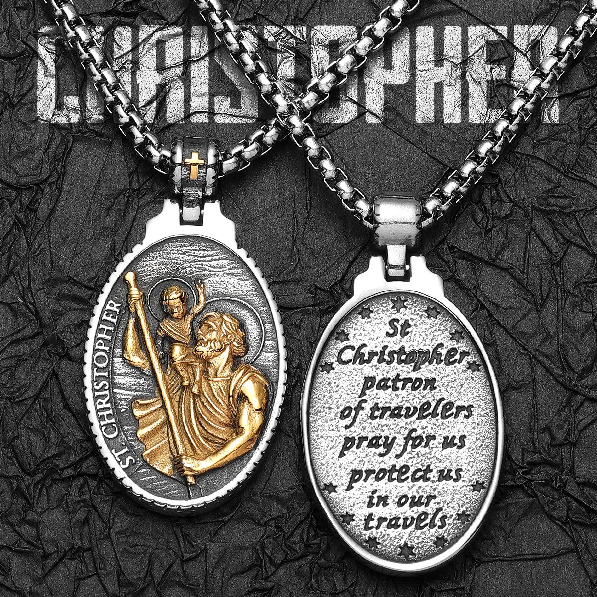 St. Christopher Pendant — Stainless Steel