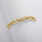 Gold Iced Out Bracelet Statement 8-Inch
