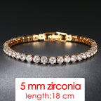 ZHOUYANG Tennis Bracelets For Women Simple Luxury Round Crystal Gold Color Bangle Chain Wedding Female Gift Wholesale Jewelry