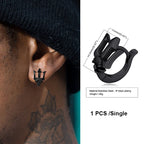 Trident Neptune Hoop Earrings — Stainless Steel