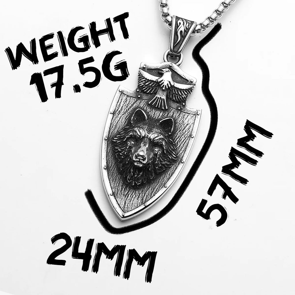 Wolf Eagle Shield Patron Saint Men Necklaces Stainless Steel Pendant Chain Women Punk Fashion Jewelry Accessories Gift Wholesale