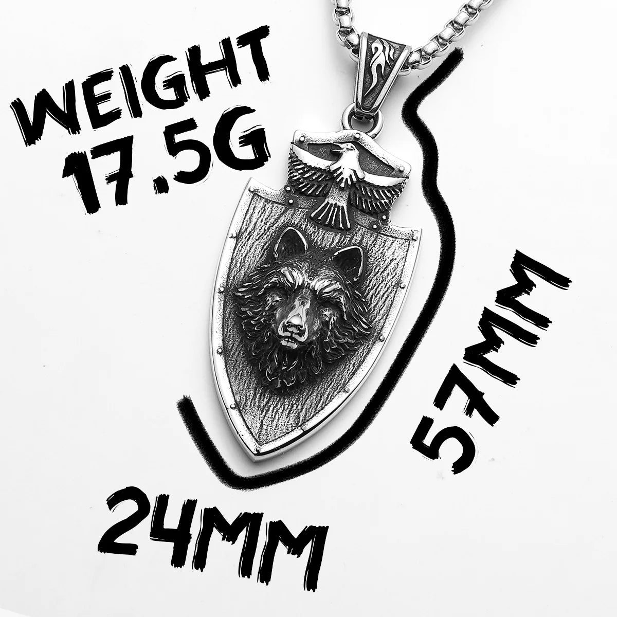 Wolf Eagle Shield Patron Saint Men Necklaces Stainless Steel Pendant Chain Women Punk Fashion Jewelry Accessories Gift Wholesale