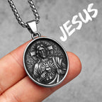 Jesus Heart Cross Pendant — Stainless Steel