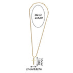 Stainless Steel Cross Pendant Necklace for Men Boys 18K Gold Plated Silver Simple Twisted Chain Fashionable Jewelry Beach Party