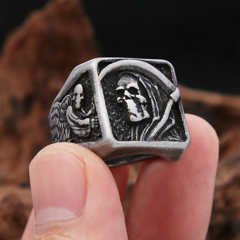 Scythe Death Skull Ring — Stainless Steel