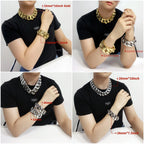 Stainless Steel 26/32mm Cuban Link Chain Necklace Hip Hop Punk Men's Chunky Waterproof Choker Jewelry SDA