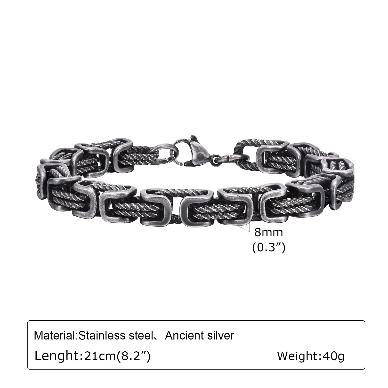 Byzantine Chain Bracelet — Stainless Steel