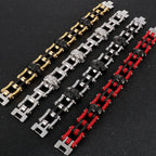 Men's Bike Skull Chain Bracelet Masculine Red Stainless Steel Skeleton Heads Link Bracelets Party Accessories for