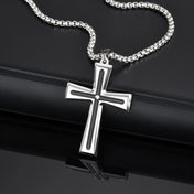 Catholic Cross Pendant Necklace — Silver