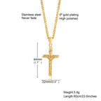 Vnox Cross Necklace for Men Women,Catholicism Jesus Pendant,Gold Color Stainless Steel Unisex Collar,Church Prayer
